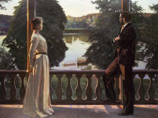 Richard Bergh Nordic summer's evening oil painting picture